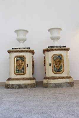 Italian Lacquered Ceramic Vases from Capuani Este, 1890s, Set of 2-OAQ-1373456