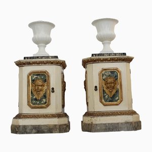 Italian Lacquered Ceramic Vases from Capuani Este, 1890s, Set of 2-OAQ-1373456