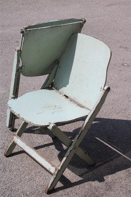 Italian Lacquered Curved Wood Folding Chairs, 1950s, Set of 2-EH-732035