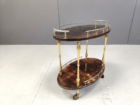 Italian Lacquered Serving Bar Cart attributed to Aldo Tura, 1960s-IRH-2032354