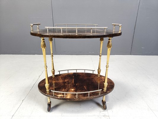 Italian Lacquered Serving Bar Cart attributed to Aldo Tura, 1960s-IRH-2032354