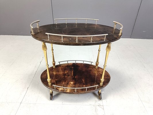 Italian Lacquered Serving Bar Cart attributed to Aldo Tura, 1960s-IRH-2032354