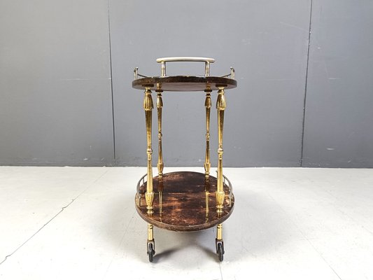 Italian Lacquered Serving Bar Cart attributed to Aldo Tura, 1960s-IRH-2032354