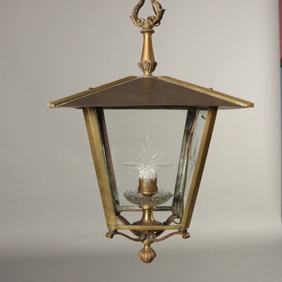 Italian Lanterns in Brass and Glass, Set of 2-VMM-2033346