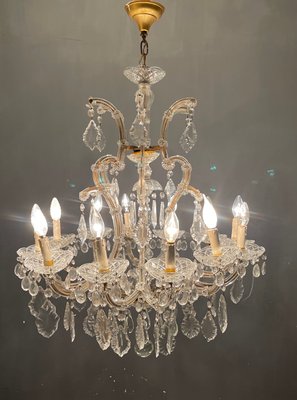 Italian Large Crystal Murano Glass Chandelier, 1950s-JJC-1056641