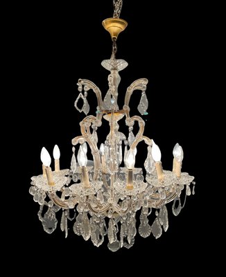 Italian Large Crystal Murano Glass Chandelier, 1950s-JJC-1056641