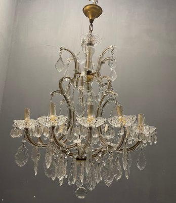 Italian Large Crystal Murano Glass Chandelier, 1950s-JJC-1056641