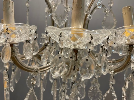 Italian Large Crystal Murano Glass Chandelier, 1950s-JJC-1056641