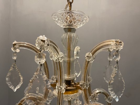 Italian Large Crystal Murano Glass Chandelier, 1950s-JJC-1056641