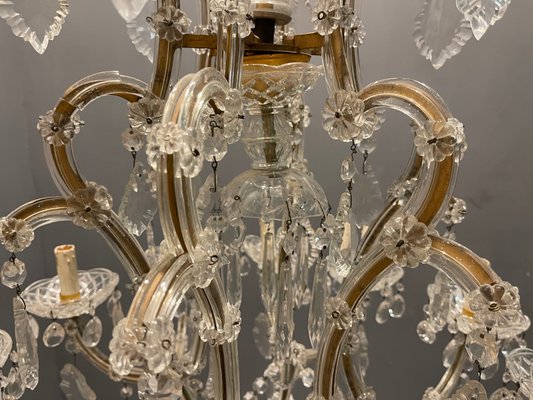 Italian Large Crystal Murano Glass Chandelier, 1950s-JJC-1056641