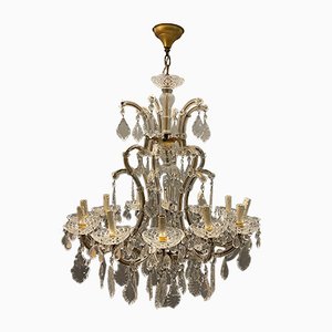 Italian Large Crystal Murano Glass Chandelier, 1950s-JJC-1056641