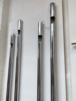 Italian Large Organs Metal Chrome Sconces from Reggiani. 1970s, Set of 2-FUE-733551