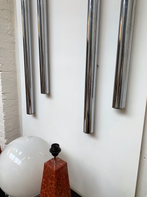 Italian Large Organs Metal Chrome Sconces from Reggiani. 1970s, Set of 2-FUE-733551