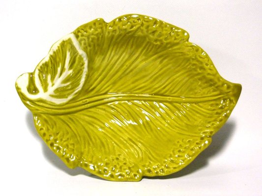 Italian Leaf Pottery Salad Set from Ars Ceramica, 1970s, Set of 7-GKB-835935