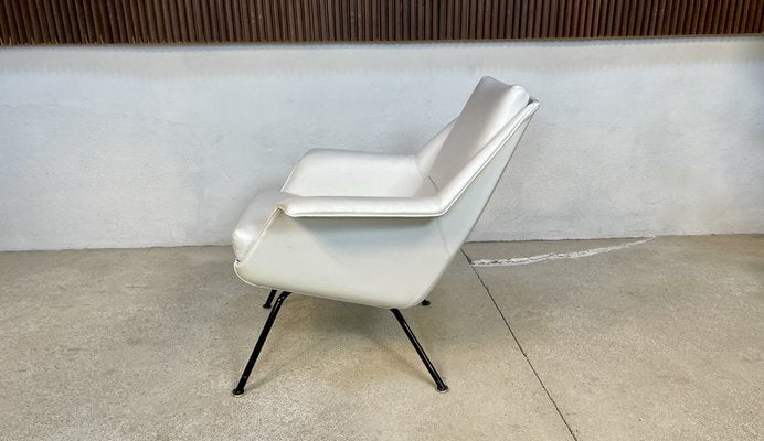 Italian Leather Club Chair with Steel Tube Frame, 1950s-JP-1334310