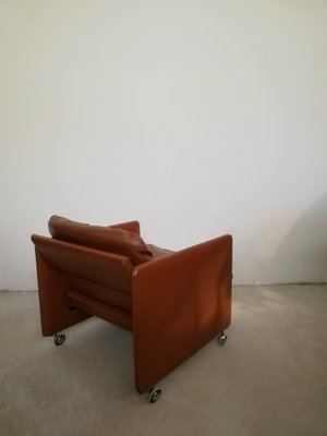 Italian Leather Springtime Series Armchair by Marco Zanuso for Arflex, 1960s-UIW-1279091