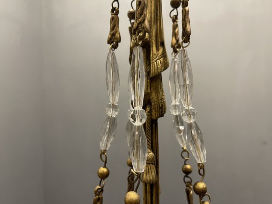 Italian Liberty Bronze Chandelier, 1940s-JJC-989122