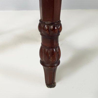 Italian Liberty Style Square Wooden High Column with Brass Details, 1940s-GDD-1819713