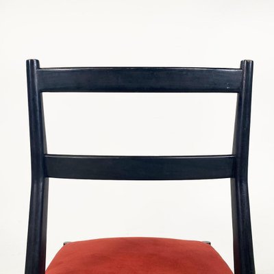 Italian Light Chair in Wood and Red Fabric by Gio Ponti for Cassina, 1951-GDD-1743381