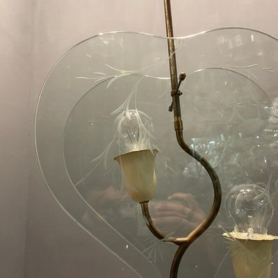 Italian Light Pendant in Etched Glass by Pietro Chiesa-JJC-1226492