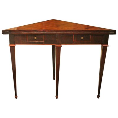 Italian Louis XVI Period Tulipwood and Kingwood Two Drawers Folding Table-AXE-1433445