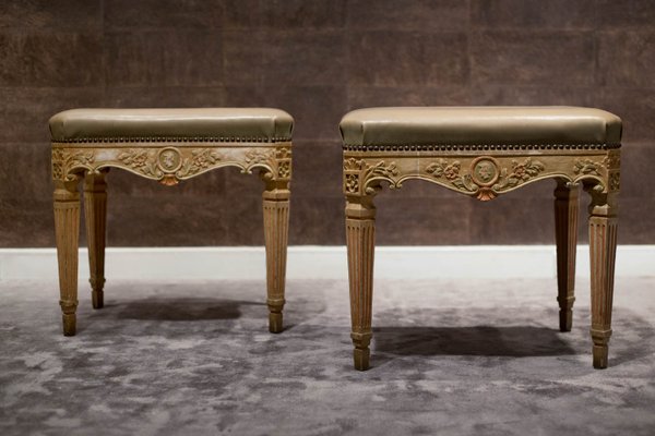 Italian Louis XVI Style Lacquered Benches, Set of 2-MAX-564079