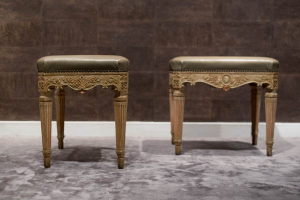 Italian Louis XVI Style Lacquered Benches, Set of 2-MAX-564079