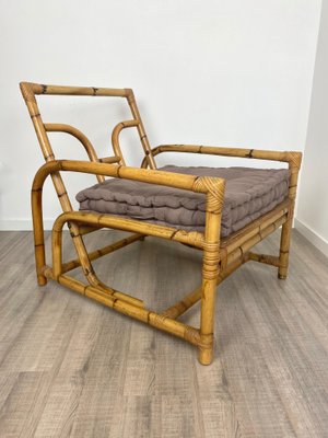 Italian Lounge Chair in Bamboo and Rattan, 1960s-LYQ-1171686