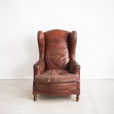 Italian Lounge Chair in Leather-NZV-1228791