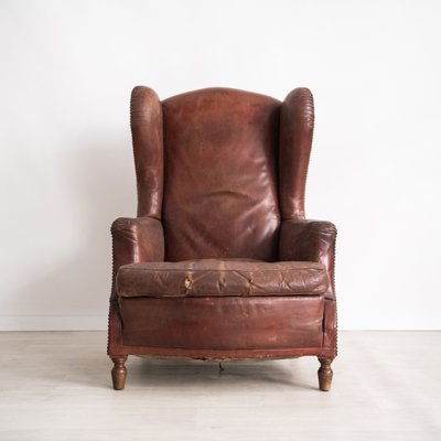 Italian Lounge Chair in Leather-NZV-1228791