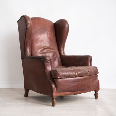 Italian Lounge Chair in Leather-NZV-1228791