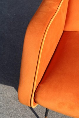 Italian Lounge Chair in Orange Velvet by Aldo Mordelli for ISA, 1950s-EH-1791714