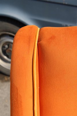 Italian Lounge Chair in Orange Velvet by Aldo Mordelli for ISA, 1950s-EH-1791714