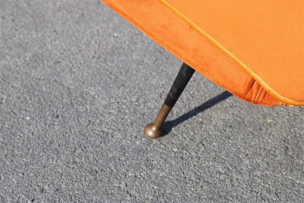 Italian Lounge Chair in Orange Velvet by Aldo Mordelli for ISA, 1950s-EH-1791714