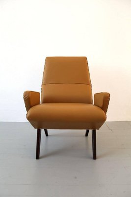 Italian Lounge Chair in Vinyl Leather by Nino Zoncada, 1950s-AA-1231923