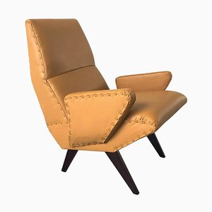 Italian Lounge Chair in Vinyl Leather by Nino Zoncada, 1950s-AA-1231923