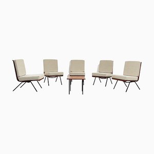 Italian Lounge Chairs and Coffee Table by Franco Campo & Carlo Graffi, Set of 5-FGA-1257861