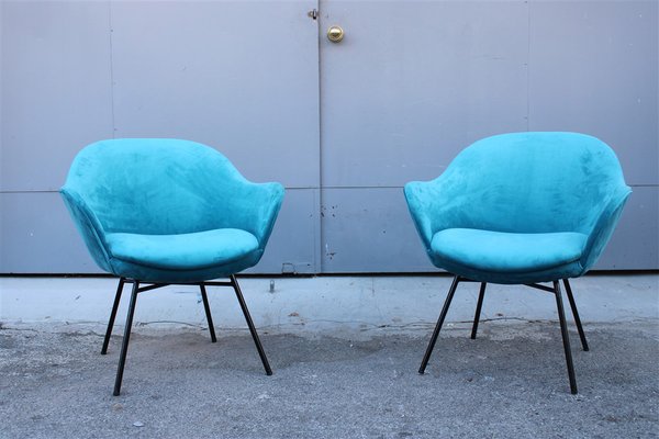 Italian Lounge Chairs attributed to Augusto Bozzi for Saporiti Italia, 1950s, Set of 2-EH-1394936