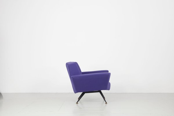 Italian Lounge Chairs in Blue and Violet by Lenzi for Studio Tecnico, 1950s, Set of 2-AA-1231922