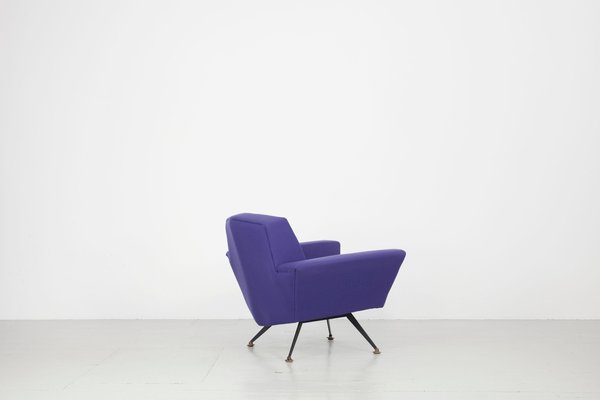 Italian Lounge Chairs in Blue and Violet by Lenzi for Studio Tecnico, 1950s, Set of 2-AA-1231922