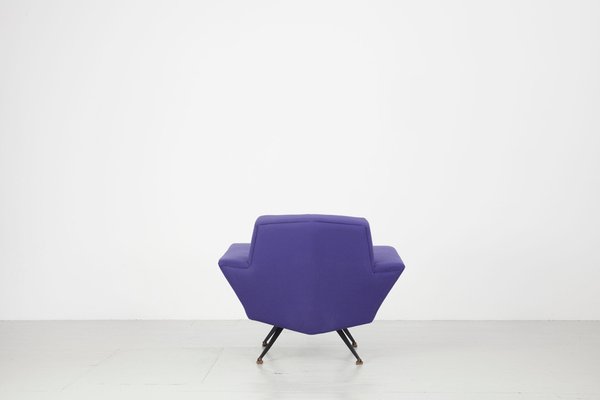 Italian Lounge Chairs in Blue and Violet by Lenzi for Studio Tecnico, 1950s, Set of 2-AA-1231922