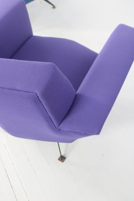 Italian Lounge Chairs in Blue and Violet by Lenzi for Studio Tecnico, 1950s, Set of 2-AA-1231922