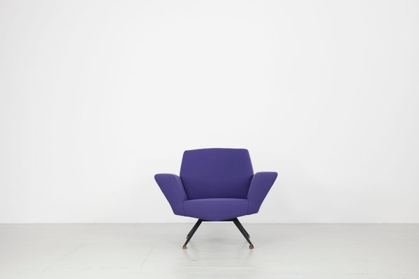 Italian Lounge Chairs in Blue and Violet by Lenzi for Studio Tecnico, 1950s, Set of 2-AA-1231922