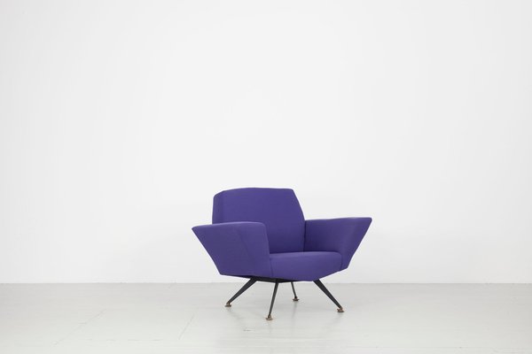 Italian Lounge Chairs in Blue and Violet by Lenzi for Studio Tecnico, 1950s, Set of 2-AA-1231922