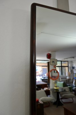 Italian Mahogany and Aluminum Mirror, 1970s-QZZ-639564