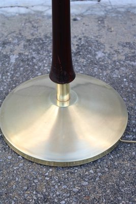 Italian Mahogany and Brass Pedestal Floor Lamp, 1950s-EH-796171