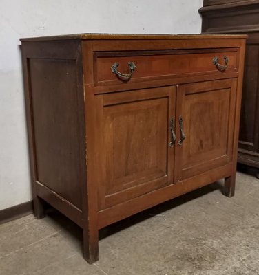 Italian Mahogany and Marble Top Sideboard with Mirror, 1930s-RAQ-1231491