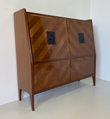 Italian Mahogany Cabinet Secretaire, 1950s-FF-802856