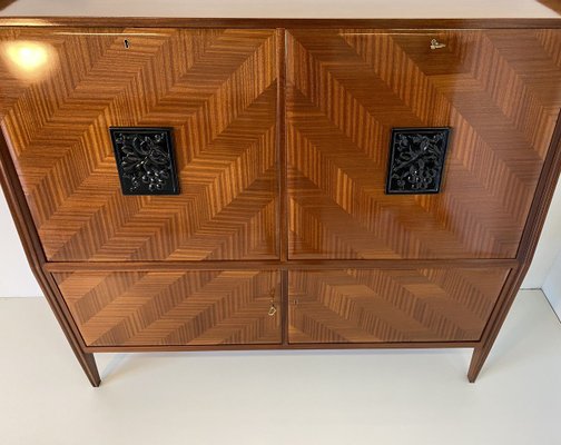 Italian Mahogany Cabinet Secretaire, 1950s-FF-802856