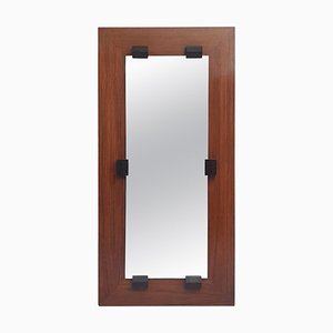 Italian Mahogany Rectangular Mirror by Franco Campo, 1960s-FO-622999